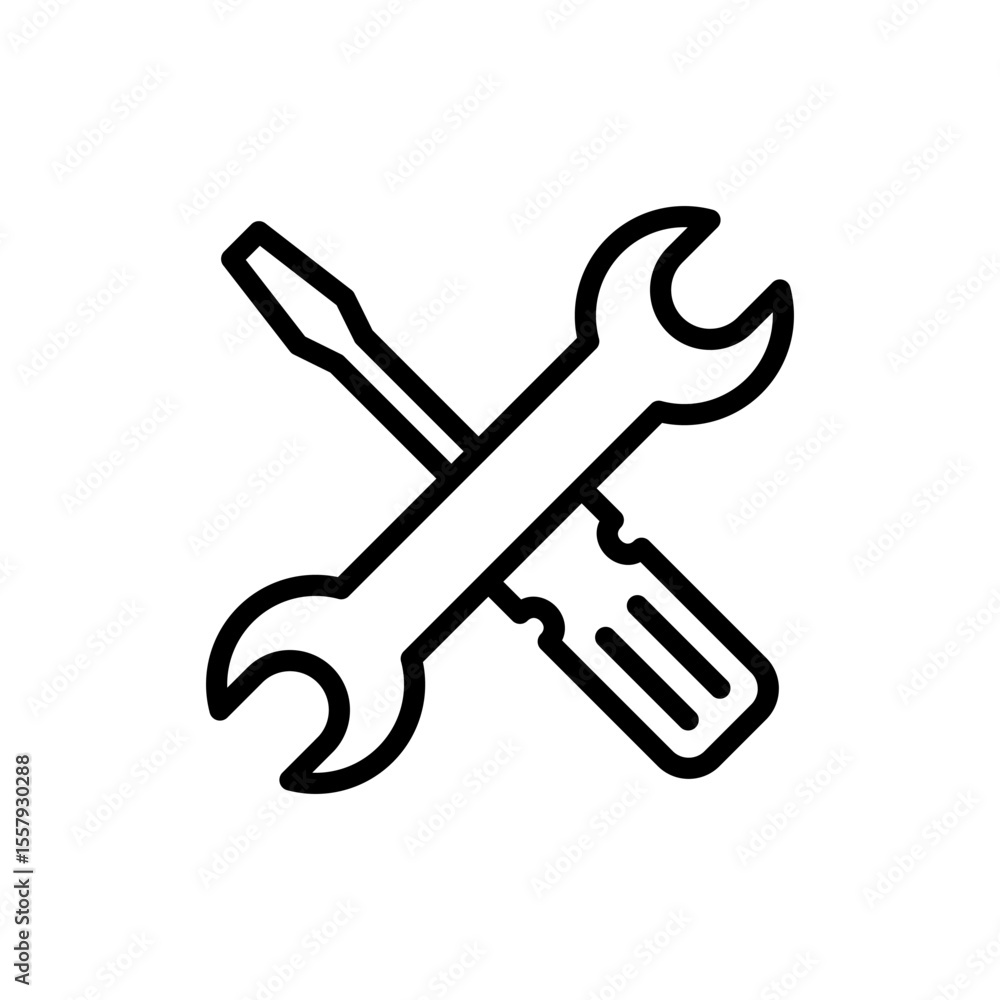 Repair tools icon symbol for apps and websites. tool sign and symbol. setting icon. Wrench and screwdriver. Service Repair tools icon symbol for apps and websites. tool sign and symbol. setting icon. Wrench and screwdriver. Service