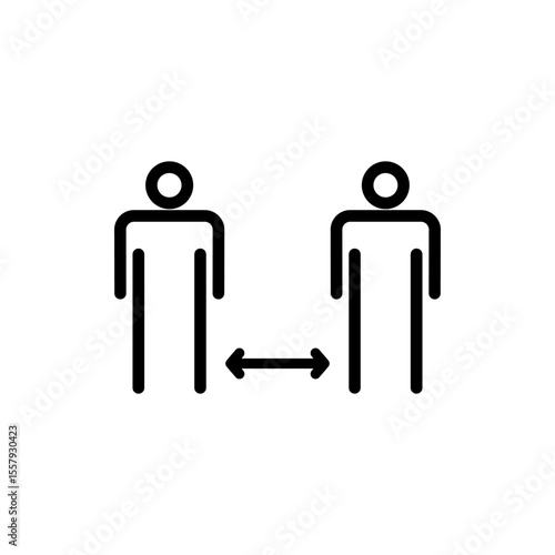Social distance icon symbol for apps and websites. social distancing sign and symbol. self quarantine sign