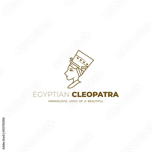 very beautiful queen cleopatra logo with classic style