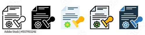 Notary Seal icon multiple style 