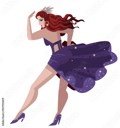 ballroom beautiful dancer in high heels