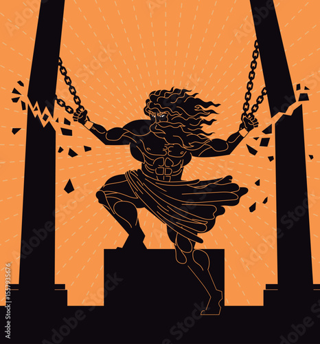samson destroying temple pillars with his arms