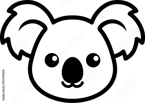 コアラの顔のシンプルなアイコン（Koala face simple icon）
