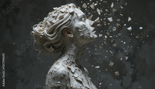 Disintegration: A Digital Sculpture of Crumbling Beauty