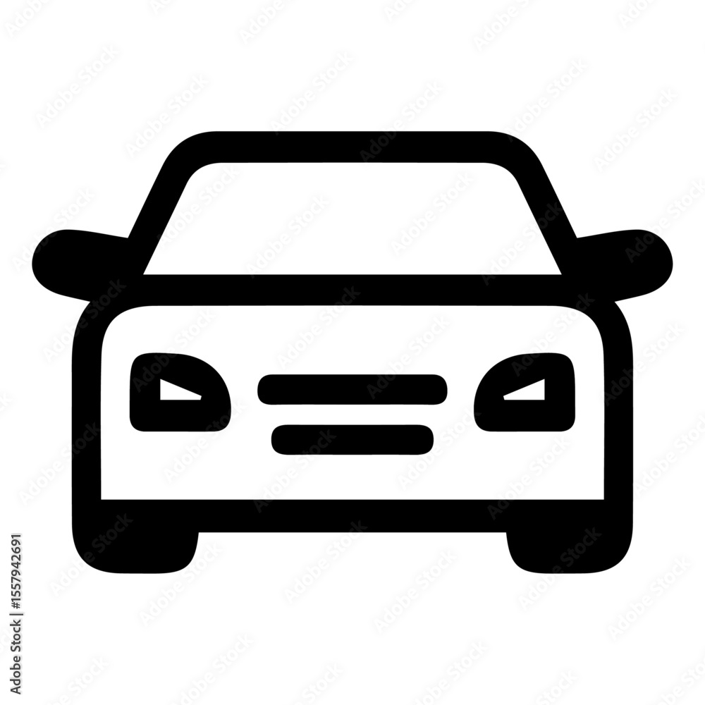 Modern Car Icon Front View Illustration Modern Car Icon Front View Illustration