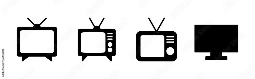 Tv icon set. television icon vector Tv icon set. television icon vector