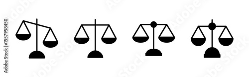 Scales icon set . Law scale icon. Justice sign