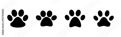Paw icon set. paw print icon vector. dog or cat paw