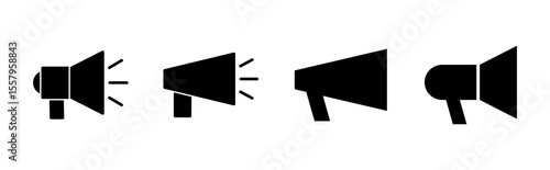Megaphone icon set. Loudspeaker icon vector.