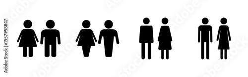 Man and woman icon set. male and female symbol