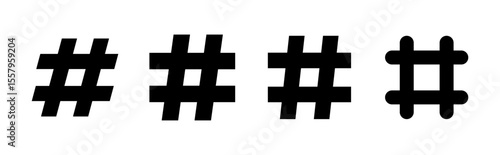 Hashtag icon set. hashtag symbol