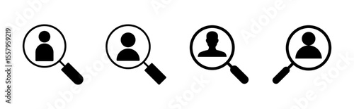 Hiring icon set. Search job vacancy icon. Human resources concept. Recruitment