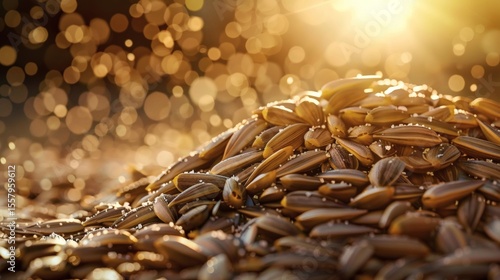 Salt-covered sunflower seed pile