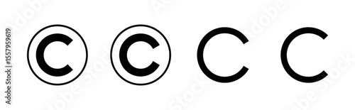 Copyright icon set. copyright symbols