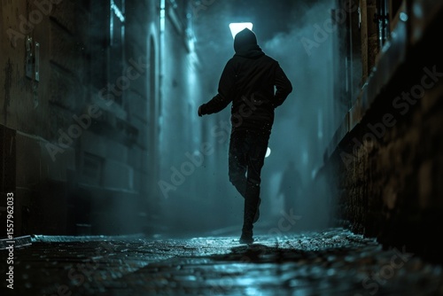 The panicked runner in the alley