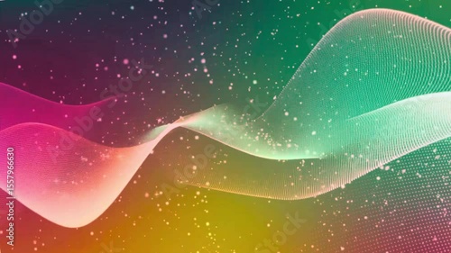 abstract wave background with glowing stars