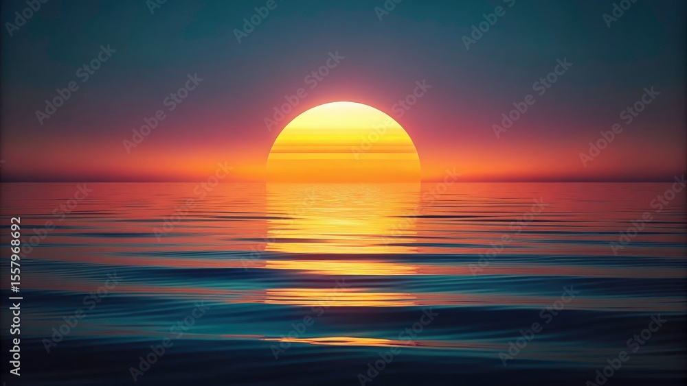 Minimalist Sunset Seascape: Golden Hour Ocean Photography, Calm Sea, Minimalist Beach Sunset Minimalist Sunset Seascape: Golden Hour Ocean Photography, Calm Sea, Minimalist Beach Sunset