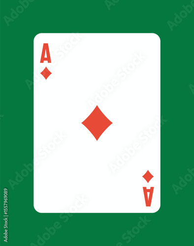 Ace of diamonds playing card icon. Vector illustration
