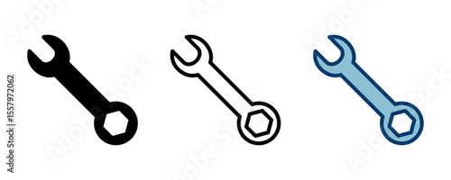 wrench icon vector isolated on white background. Wrench vector icon. Spanner symbol