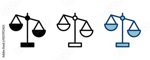 Scales icon vector isolated on white background . Law scale icon. Justice sign