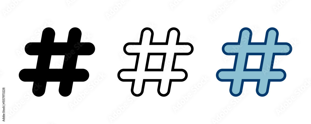 Obraz premium Hashtag icon vector isolated on white background. hashtag vector icon