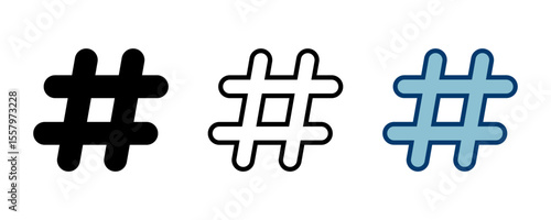 Hashtag icon vector isolated on white background. hashtag vector icon