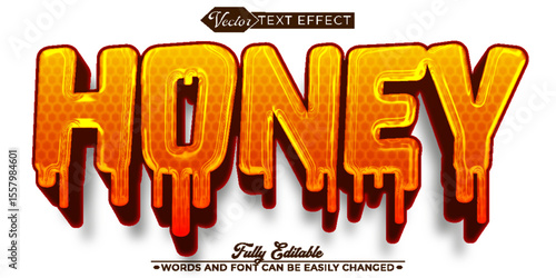  Honey Bee Sweet Natural Golden Smooth Fully Editable Text Effect Template