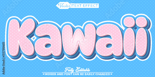  Kawaii Girl Manga Korean Cute Pastel Fully Editable Text Effect Template
