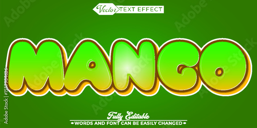  Mango Organic Fruit Tropical Fresh Juicy Fully Editable Text Effect Template