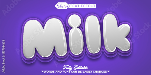  Milk Cow Dairy Chocolate Fresh Creamy Fully Editable Text Effect Template