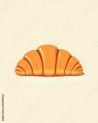 illustration vectorielle d'un croissant de couleur orangée