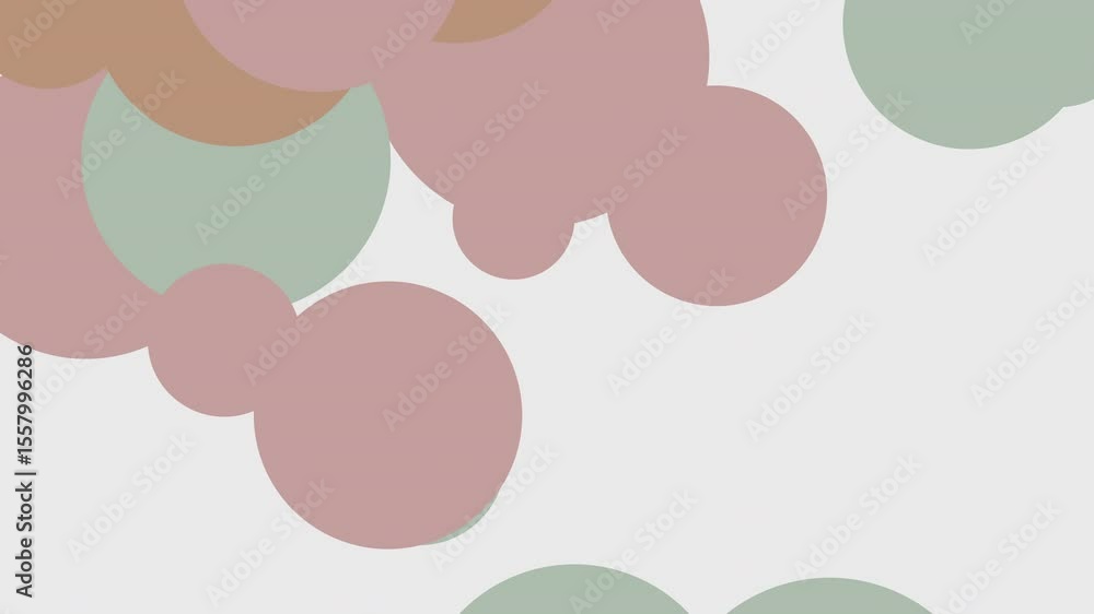 Abstração de círculos sobrepostos em tons pastéis
