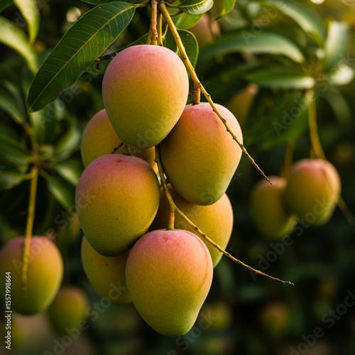 a ripe mango tree