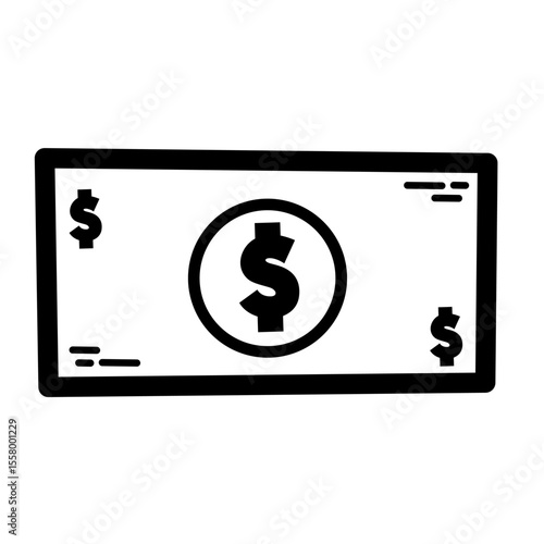  Hand Drawn Money Dollar Doodle Vector Illustration.