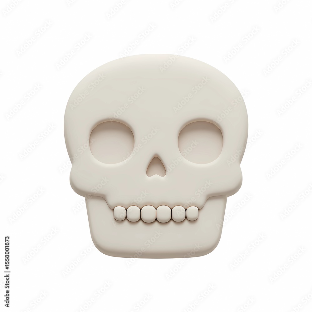 Obraz premium Stylized skull with rounded features
