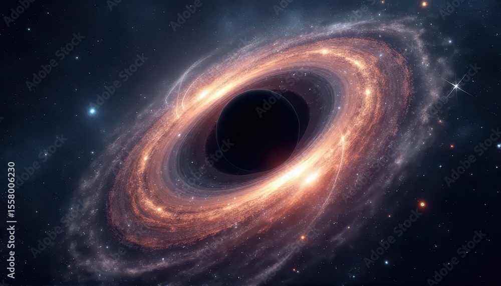 Obraz premium Black hole in space with swirling light