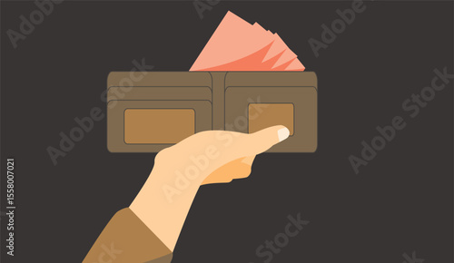 hand holding wallet with money 