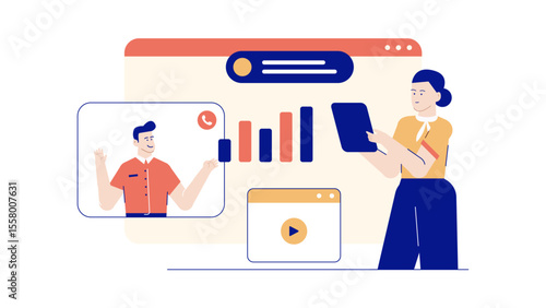 Online video conferencing data analysis and video player suitable for marketing presentations, website design, technology blogs, and educational materials.