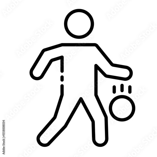 dribble outline icon for basketball control and player move