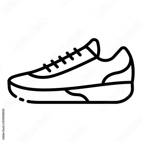basketball sneaker outline icon for court gear and footwork