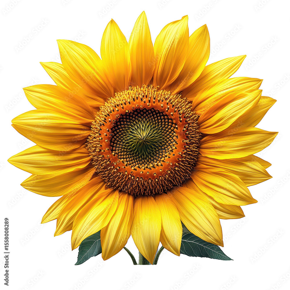 Vibrant yellow sunflower with detailed petals and seed head isolated on a transparent background isolated on transparent background Vibrant yellow sunflower with detailed petals and seed head isolated on a transparent background isolated on transparent background