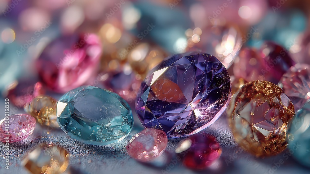 Macro Shot of Gemstones in Various Colors Macro Shot of Gemstones in Various Colors
