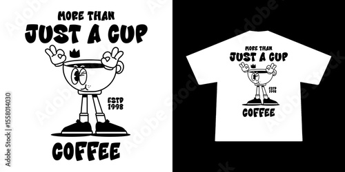 cartoon character of coffee Graphic Design for T shirt Street Wear and Urban Style
