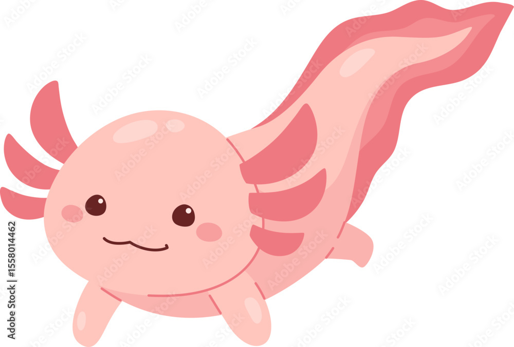Cute Kawaii Axolotl Character Cute Kawaii Axolotl Character