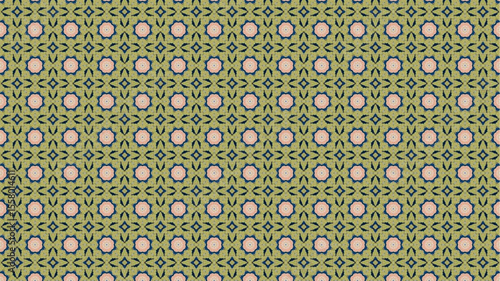 Premium and Colorful floral pattern with geometric design.