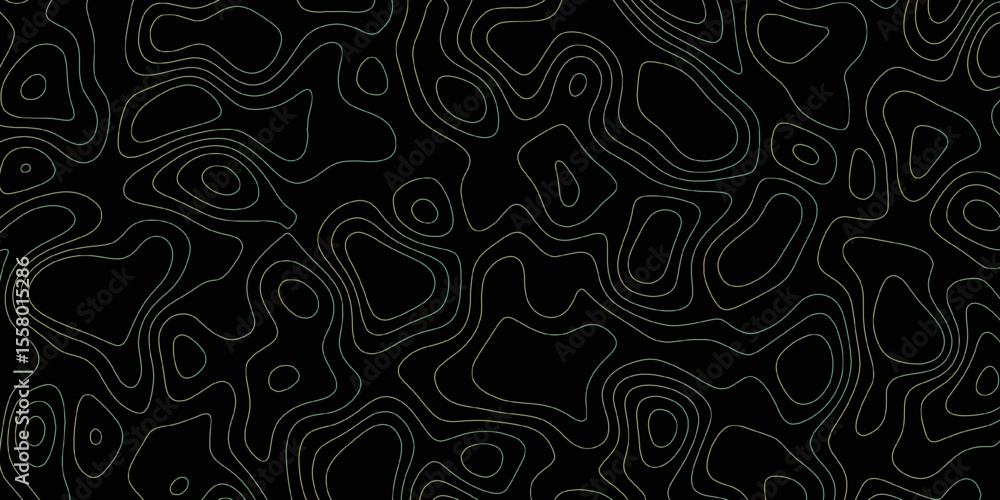 Fototapeta premium Abstract contour lines create intricate patterns on a dark background for artistic expression