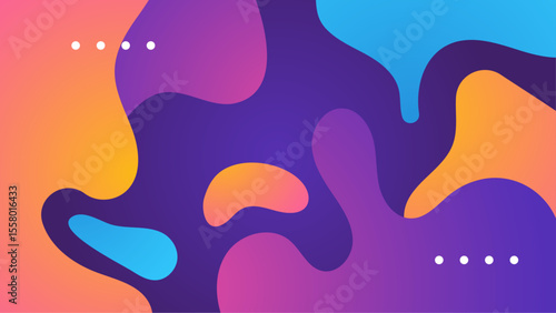 Abstract colorful fluid design with speech bubbles is a vibrant and dynamic graphic suitable for presentations, social media, and advertising campaigns.