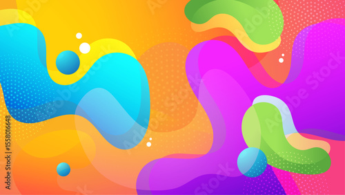 Vibrant abstract colorful fluid design suitable for backgrounds, wallpaper, advertising, packaging, and artistic projects, adding a modern, dynamic touch.
