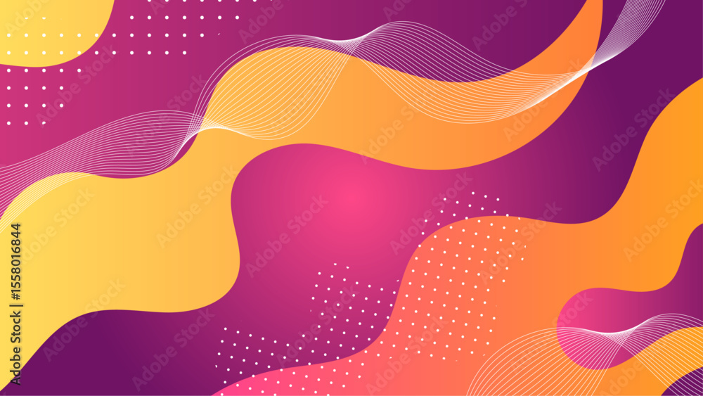Fototapeta premium Abstract design with purple, orange, and white elements. Suitable for backgrounds, digital art, invitations, and branding materials. Vibrant and modern.