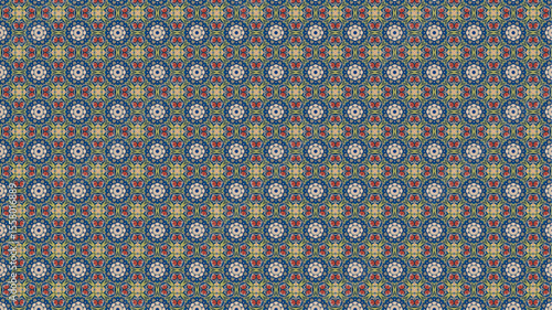 Premium and Colorful floral pattern with geometric design.